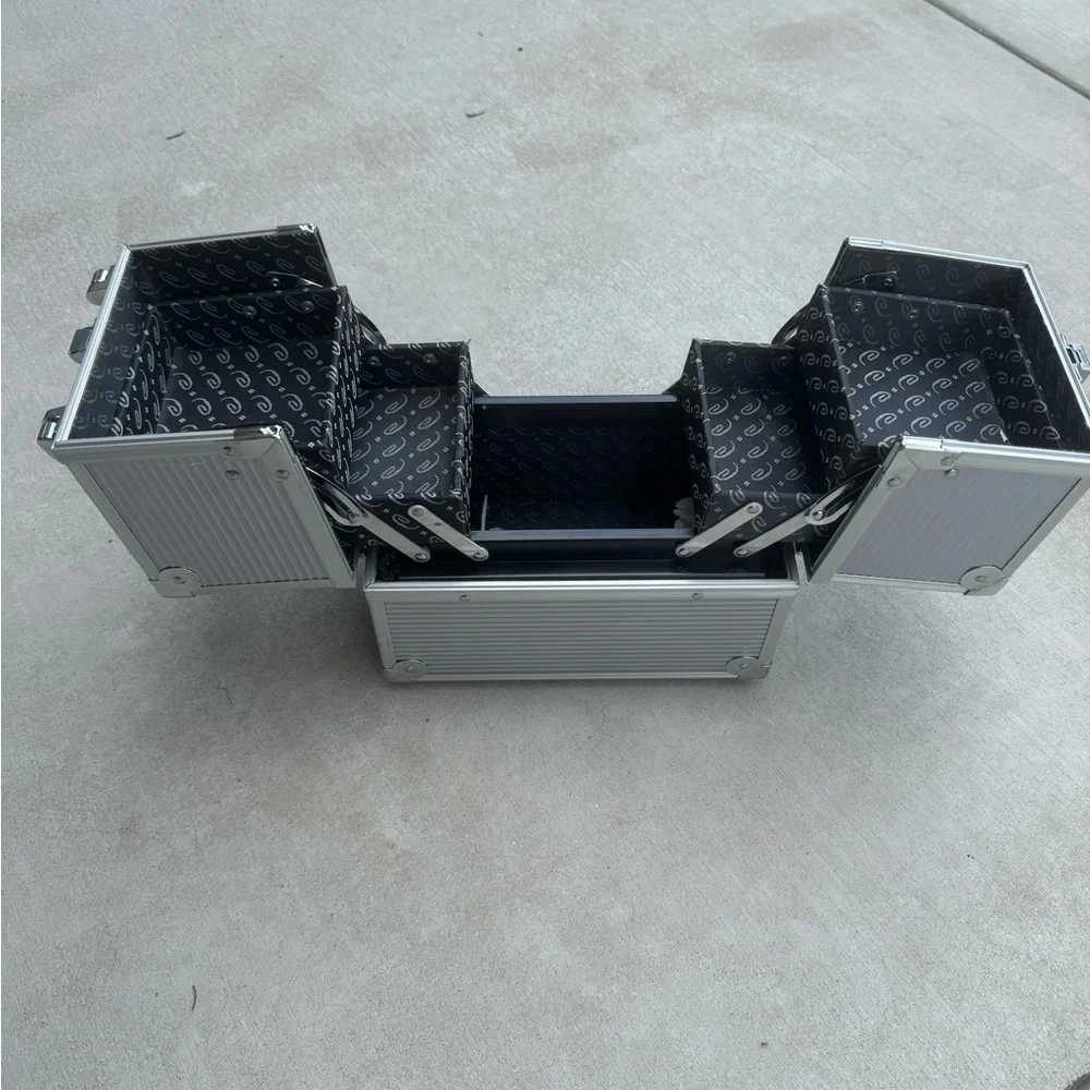 Silver Metal makeup Storage Box